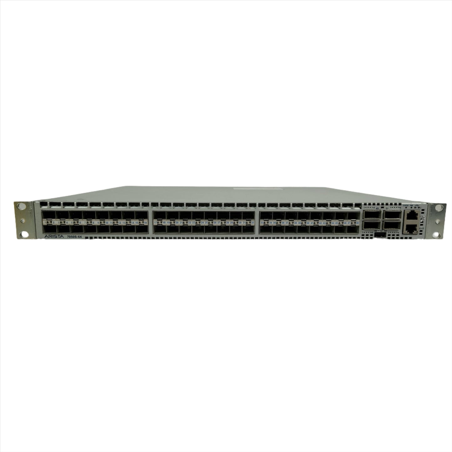 Arista DCS-7050S-64-F, 48x10GbE (SFP+) & 4xQSFP+, front-to-rear fans (Used - Good)