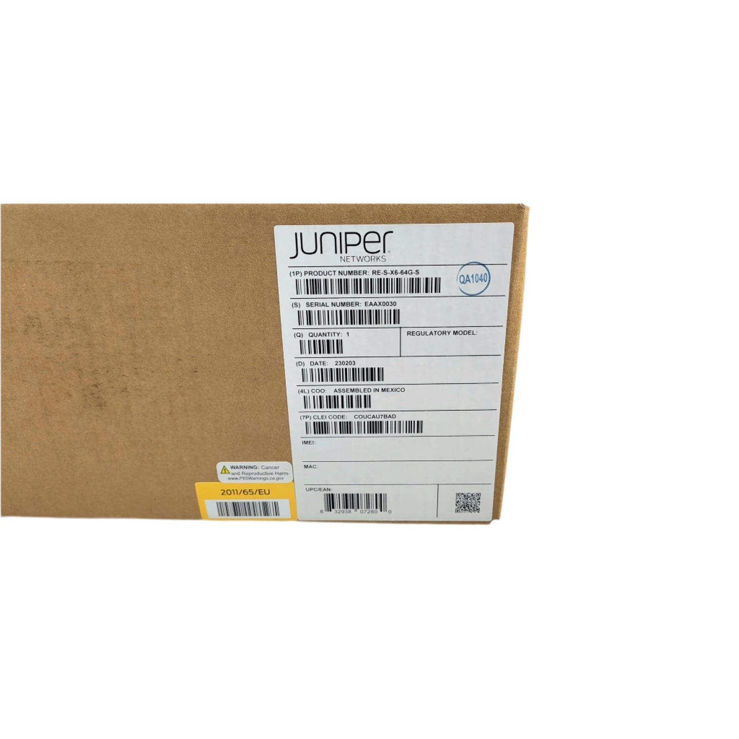Juniper RE-S-X6-64G-S, 6 Core 2.0GHz with 64G Memory