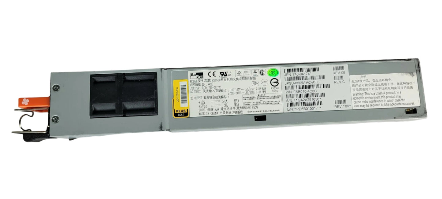 Juniper JPSU-650W-AC-AFO for EX4550, QFX5100, QFX5110 (Used - Good)