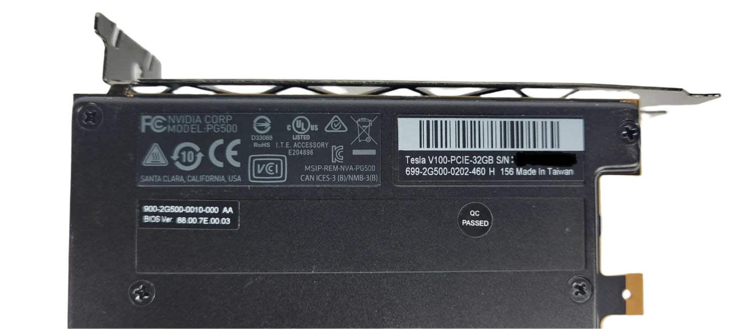 NVIDIA TESLA V100 32GB 699-2G500-0202-460 PCI-E 3.0 X16 Passive GPU