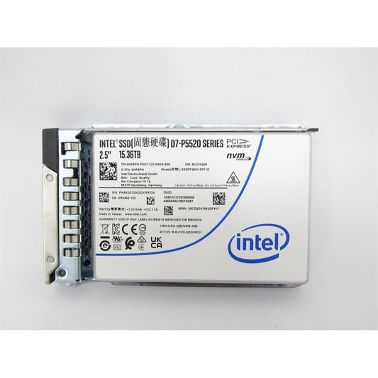 Dell HF8PH 15.36TB NVMe SSD U.2 PCIe 4.0 Drive, Intel D7- P5520 Series