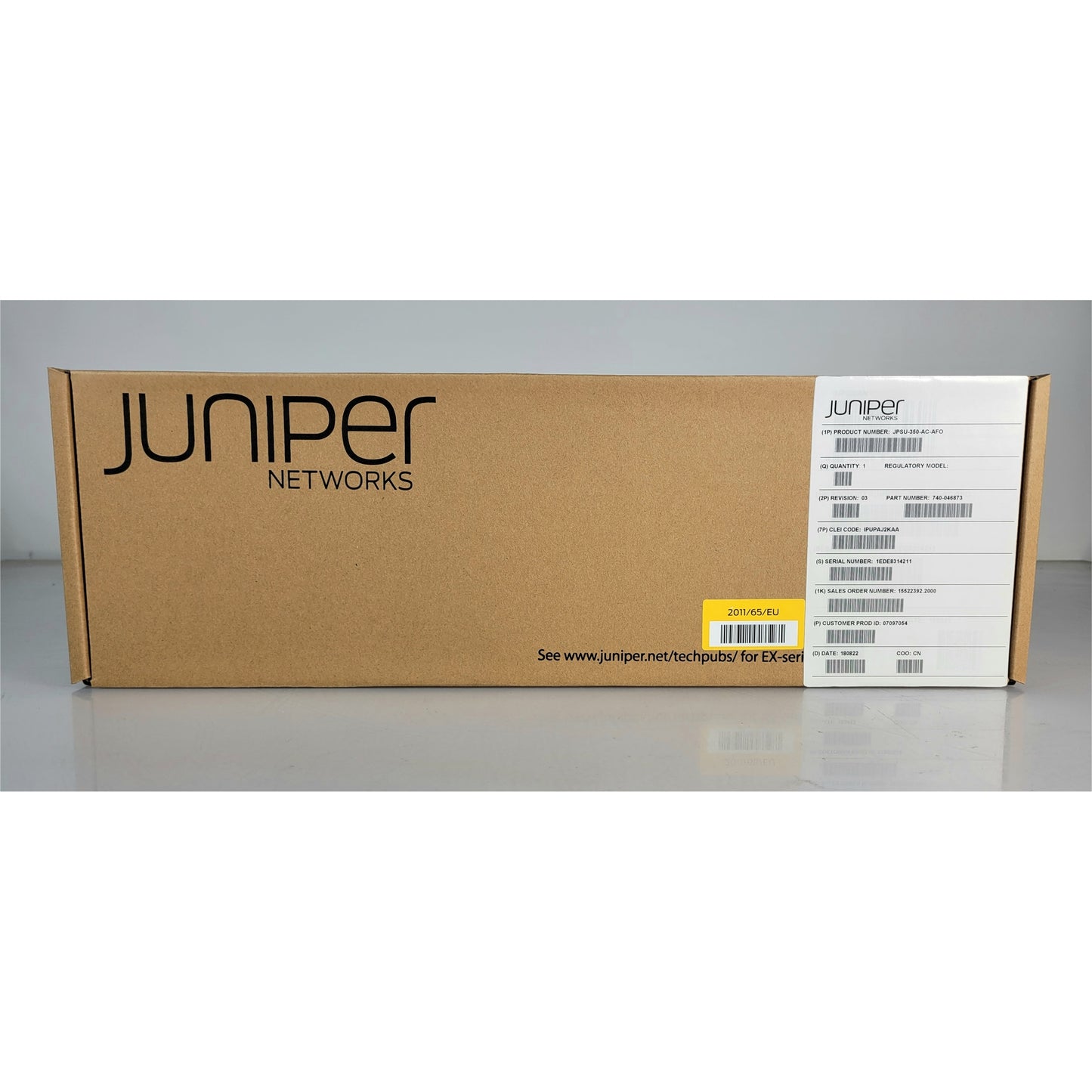 Juniper EX 4300 350W AC Power Supply, front-to-back airflow.