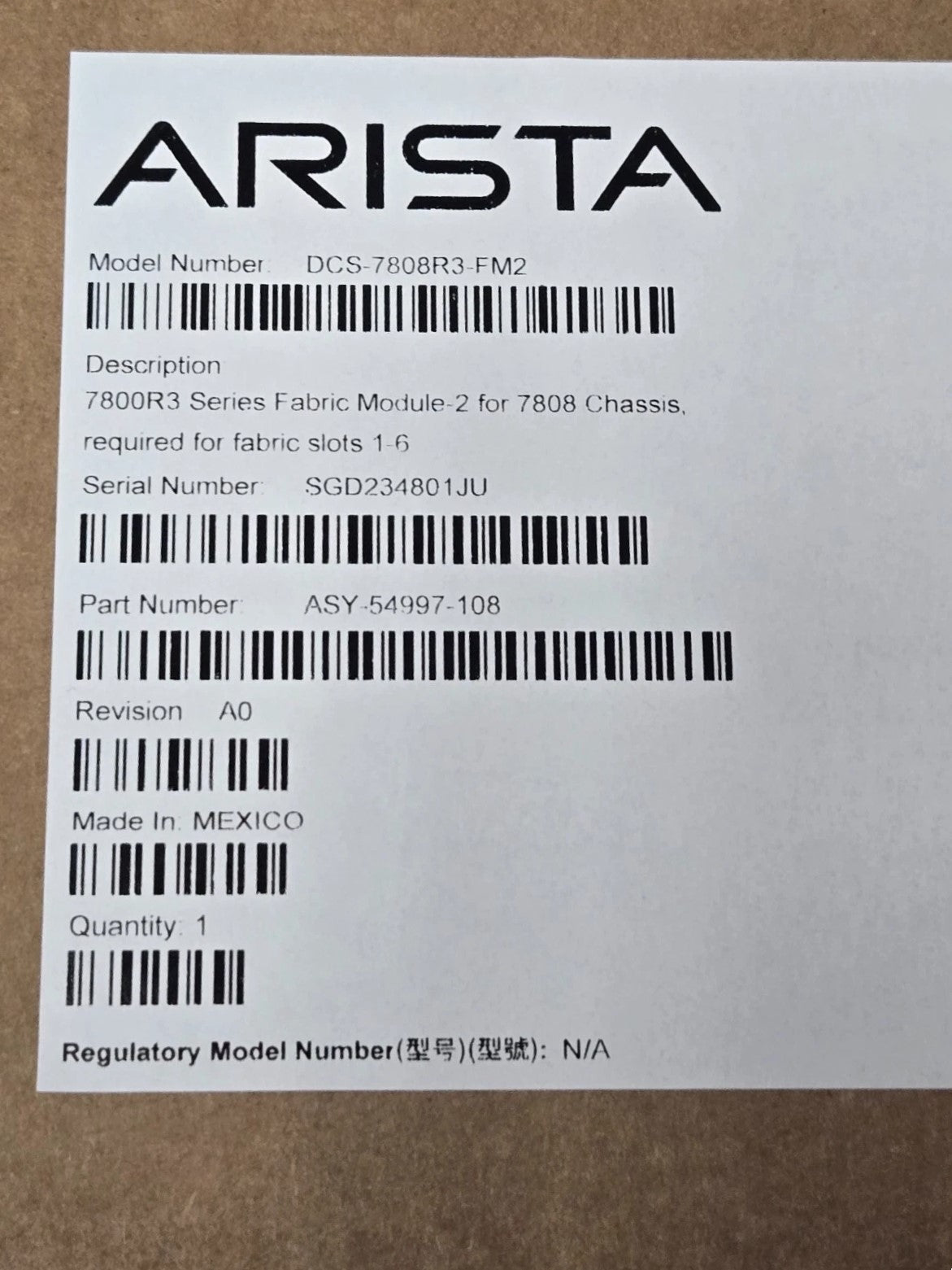 New LOT OF 6 Arista DCS-7808R3-FM2 7800R3 Fabric Modules for DCS-7808 Chassis