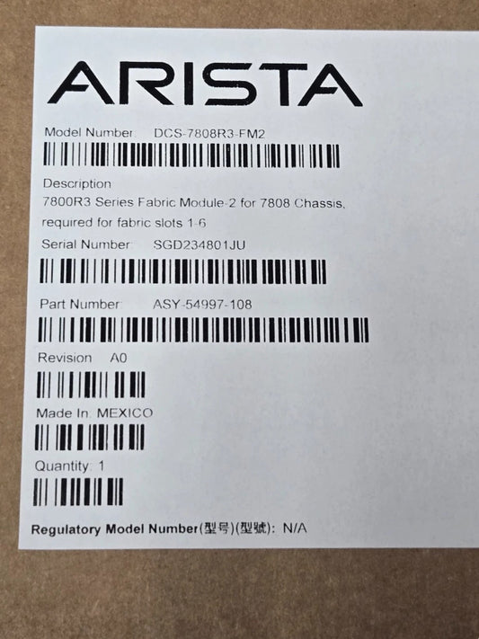 New LOT OF 6 Arista DCS-7808R3-FM2 7800R3 Fabric Modules for DCS-7808 Chassis