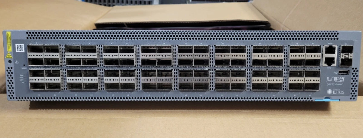 Juniper QFX5210-64C-DC-AFO, 64x QSFP+/QSFP28 ports switch (New Open Box)